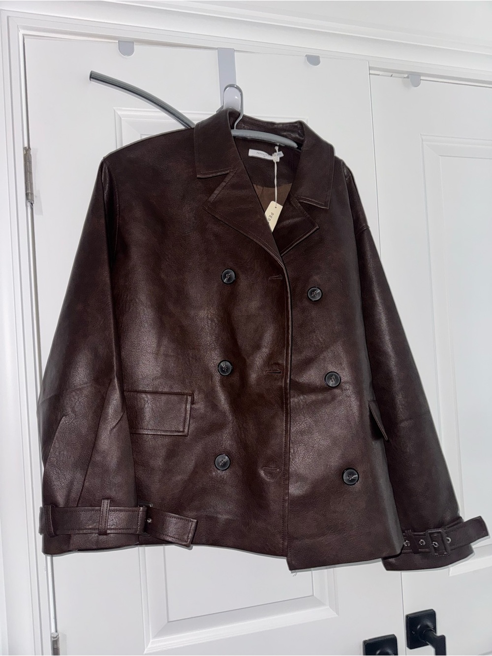 NWT Peppermayo Brown FAUX Leather Jacket